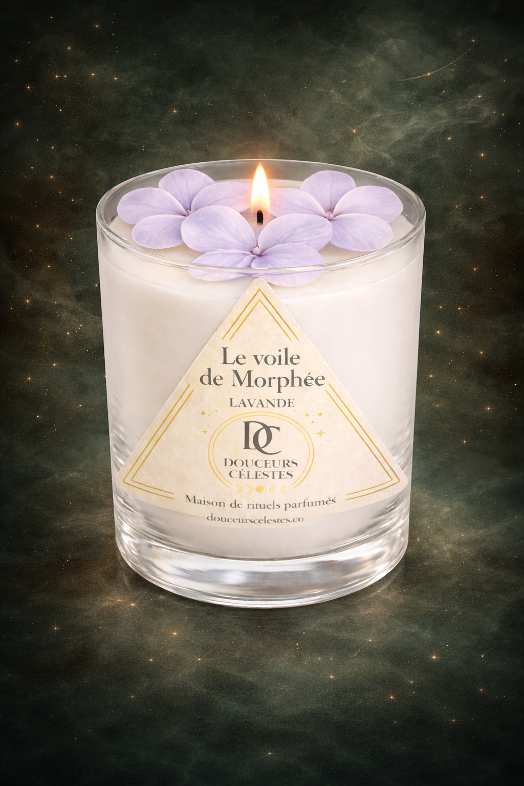 Bougie artisanale Voile de Morphée parfum lavande