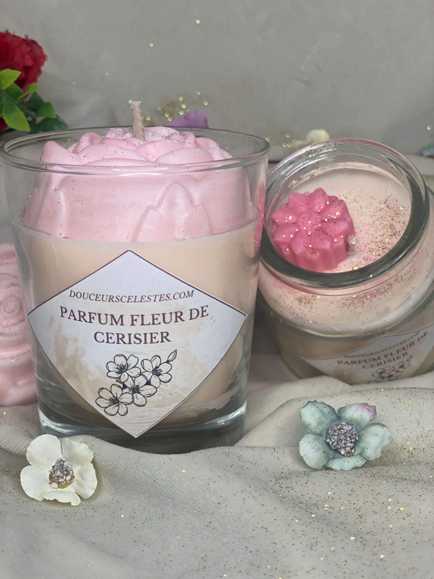 Bougie artisanale ' Fleur de cerisier '