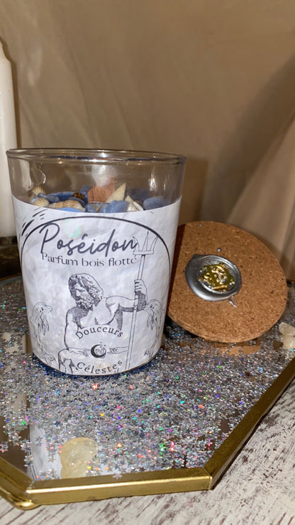 Bougie artisanale Poséidon parfum bois flotté